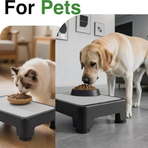 Image of COOL-ANGLE Non-Slip Step Stool for Adults & Seniors - 3.4 inch Low Profile Wide Platform 600lbs Capacity - 6 Stability Feet Bed Step for High Beds, Bath & Car - Portable with Handles, Gray
