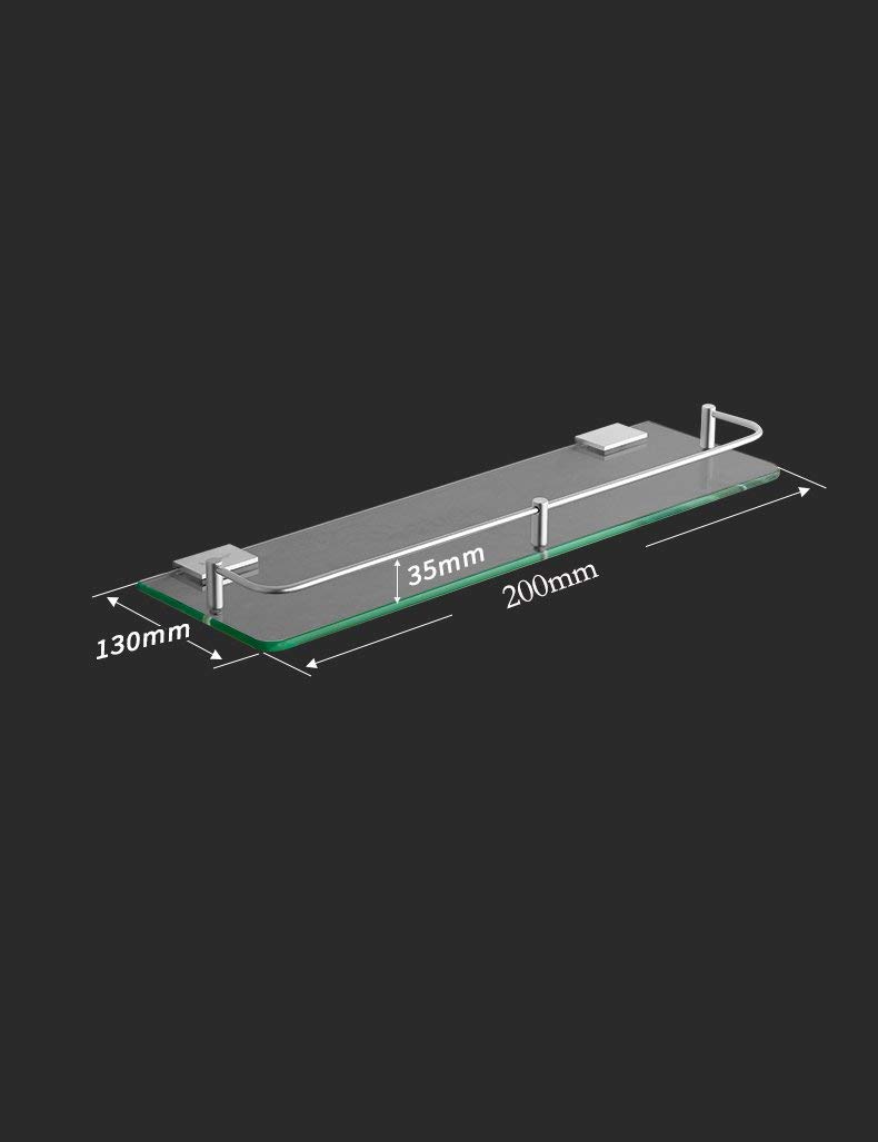Estante de cosméticos de vidrio cuadrado con hardware de baño resistente 4