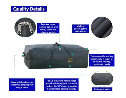Large Camping Equipment Bag Sports Duffle Bag with Heavy Duty Zippers for Travel Sports Moving Camping and More (100L)2