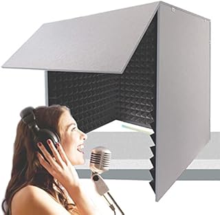 Sound Proof Foam Panels, 80*80*80CM Portable Soundproof Booth, Vocal Booth, Sound Booth, Sound Recording Vocal Booth Box, Desktop Soundproof Cover, for Desktop Studio Vocal Audio Music Recording ( Col