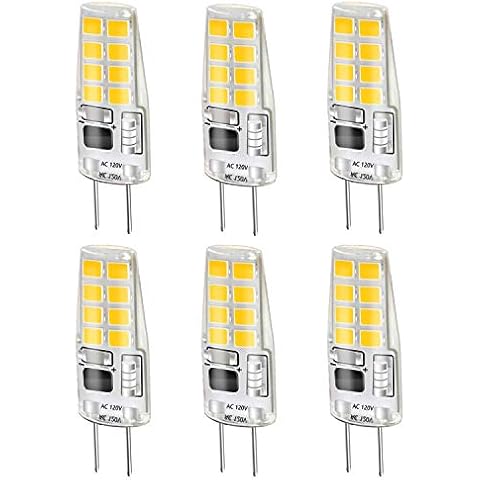 LEKE G8 Bulb Warm White 3W G8 LED Bulb Equivalent to G8 Halogen Bulb 20W-25W Dimmable G8 Light Bulb 3000k, AC 110v/120v/130v(6 Pack) Cover