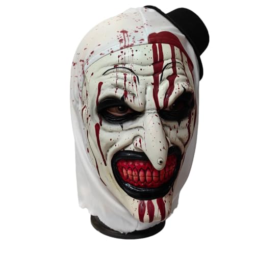 MYBOLE Art Terrifier The Clown-Maske Killer-Clown-Maske Halloween Cosplay Kostüm-Requisiten für Erwachsene