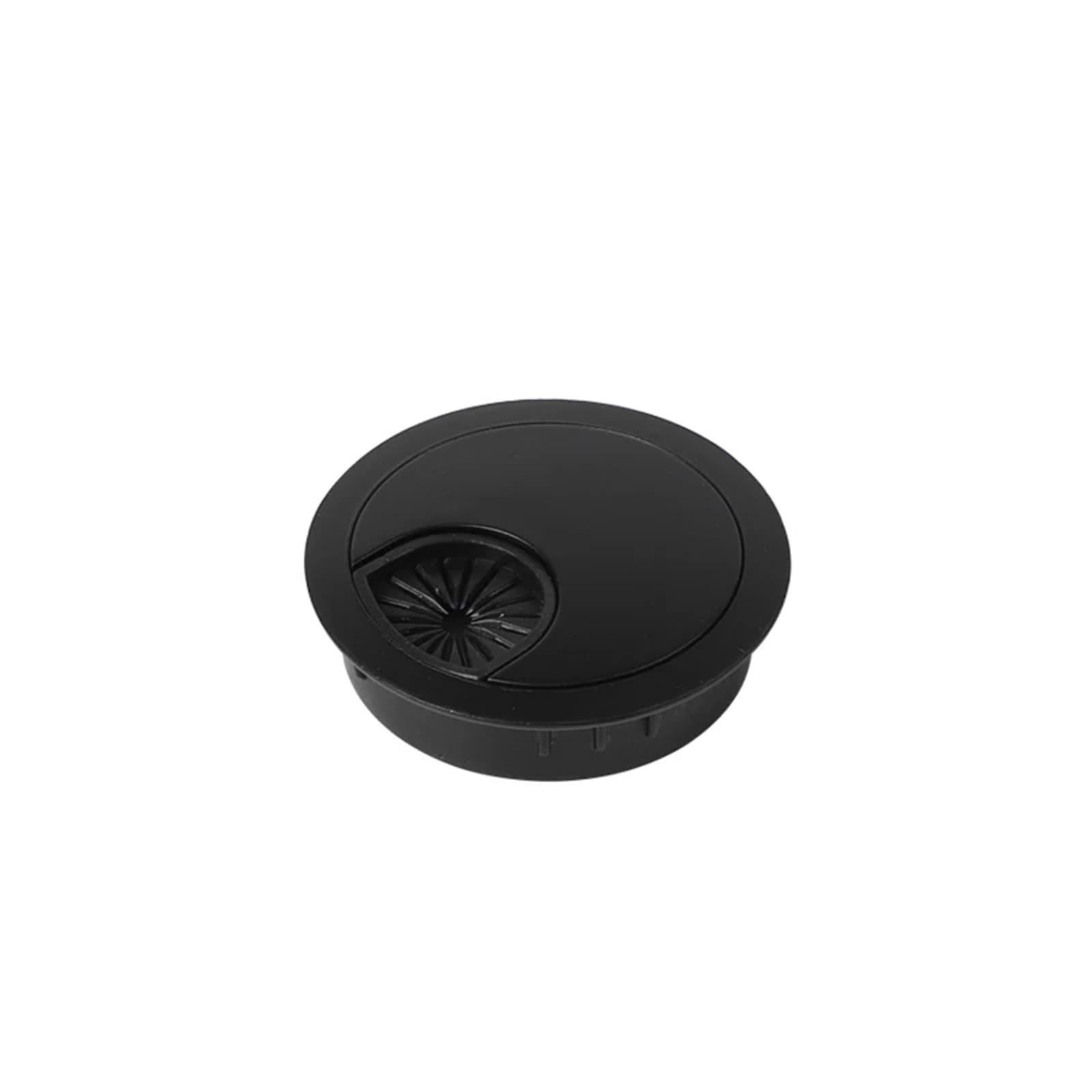 Pasacables Escritorio Placa de cubierta for orificios alambre, redonda 50-60 mm | Caja de roscado for ordenador, decoración de escritorio, negro y plateado(Ferrous,20pcs,53mm)