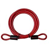 Winner International The Club UTL904 Woven Steel Security Cable Lock with Braided Core, Red