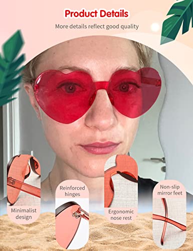 Heart Glasses 9 Pairs Rimless Heart Shaped Sunglasses Heart Shaped Glasses Party Sunglasses Heart Sunglasses4