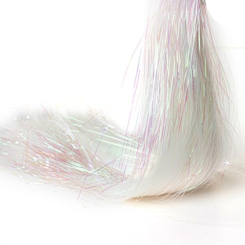 Gloreyan 10000 Strands Christmas Tinsel Icicles Iridescent Tinsel Foil Fringe Icicles Christmas Tree Tinsel Decoration for Christmas Birthday Wedding Party Hanging Decoration (White)