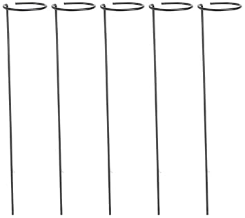 Amazon Brand - Solimo 16 Inch Super Long and Strong Trellis Metal Plant Support (Green, 16 x 3 Inches, Pack of 5) | Supporters for Climbing Vines, Rust Resistance - image, photos