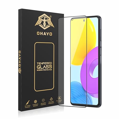 OHAYO Military Strength Tempered Glass For Samsung M51,M52,M53,M54,A71,A73| 9H+ Hardness, Strong Protection, Full Screen Edge-to-Edge Cover, Scratch Resistant, Bubble-Free Install, Ultra HD Clarity,With installation kit