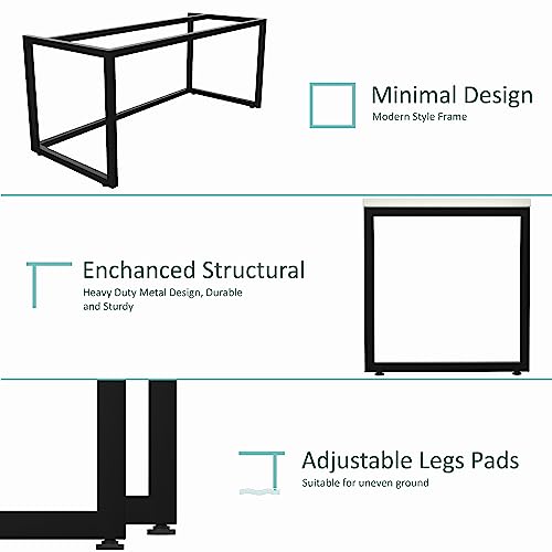 Image of Honey Touch Lizon Metal & Wood Workstation Desk for Home Office | Modern Computer Table for PC, Laptop & WFH | Minimalistic Study Desk with Strong Frame