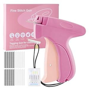 SINZONeu® Handnähpistole Mini Tragbare Nähmaschine mit 5 Nadeln + 1000 Klammern, Blitzreparatur für Kleidung & Vorhänge, Reise-Nähset für Textilreparaturen