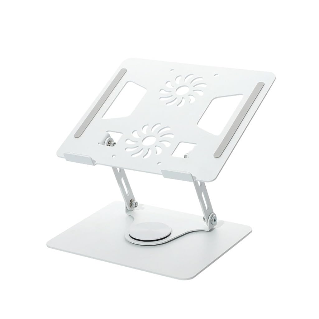 Supporto per notebook in lega di alluminio da scrivania, girevole, staffa di raffreddamento, piatto fe ingrandito, ripiano per lettura del computer (monocolore) (monocolore)
