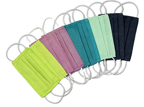 SBC Reusable (Adult) unisex plain cotton face mask Pack of 10…multicolor