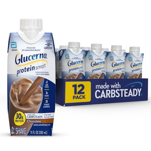 Glucerna Protein Smart Diabetes Care Shake, Chocolate, Diabetic Meal Replacement to Support Blood...