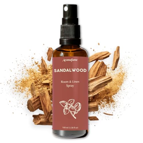 Sandalwood Air Freshener Spray for Room, Linen & Pillow 100ml by Aromafume | Made with Pure Sandalwood Essential Oil | Aromatherapy Spray to Comfort &