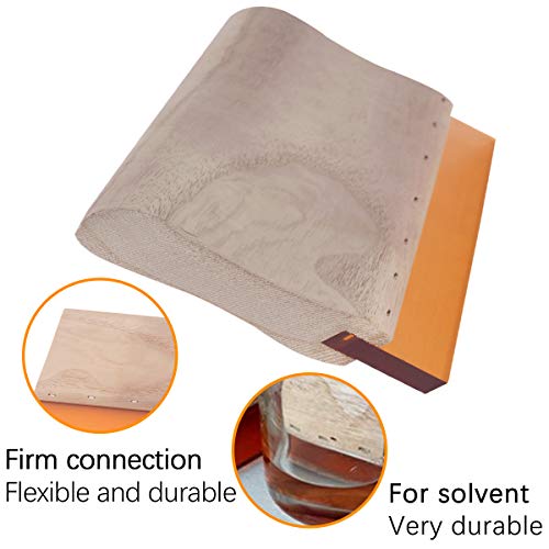 Image of Screen Printing Squeegee for Screen Print Ink Scraper, 75 Durometer Wooden 9.4 inch