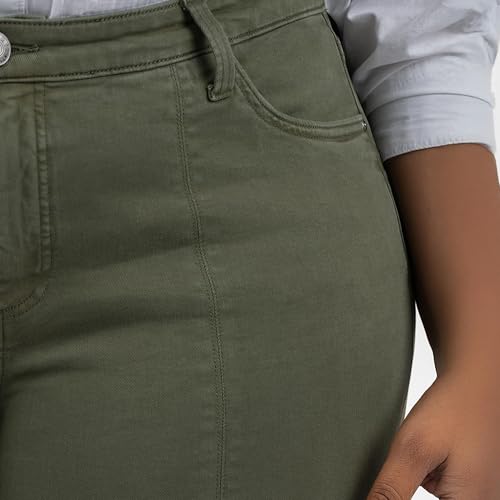 KUT from the Kloth Women's Plus Size Amy Crop Straight Leg-Roll Up Fray Princess Seam4