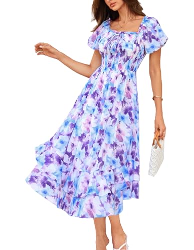 Image of GRACE KARIN Womens Summer Floral Maxi Dress 2026 Flowy Wedding Guest Dress A Line Boho Dresses Fashion Clothing with Pockets