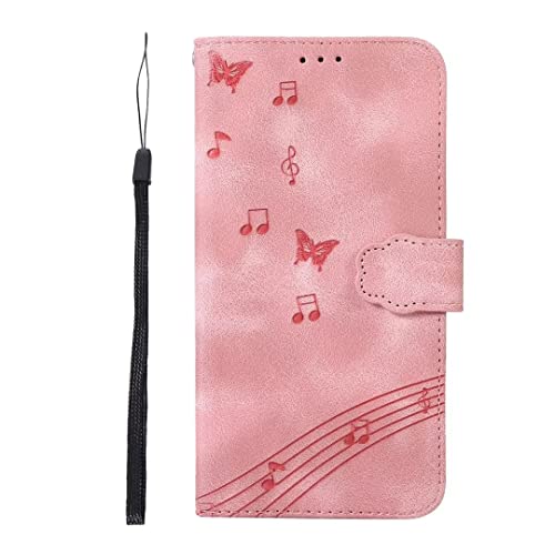 Xiaomi Redmi Note 11/11S Läderfodral med Fjärilsmotiv - Rosa