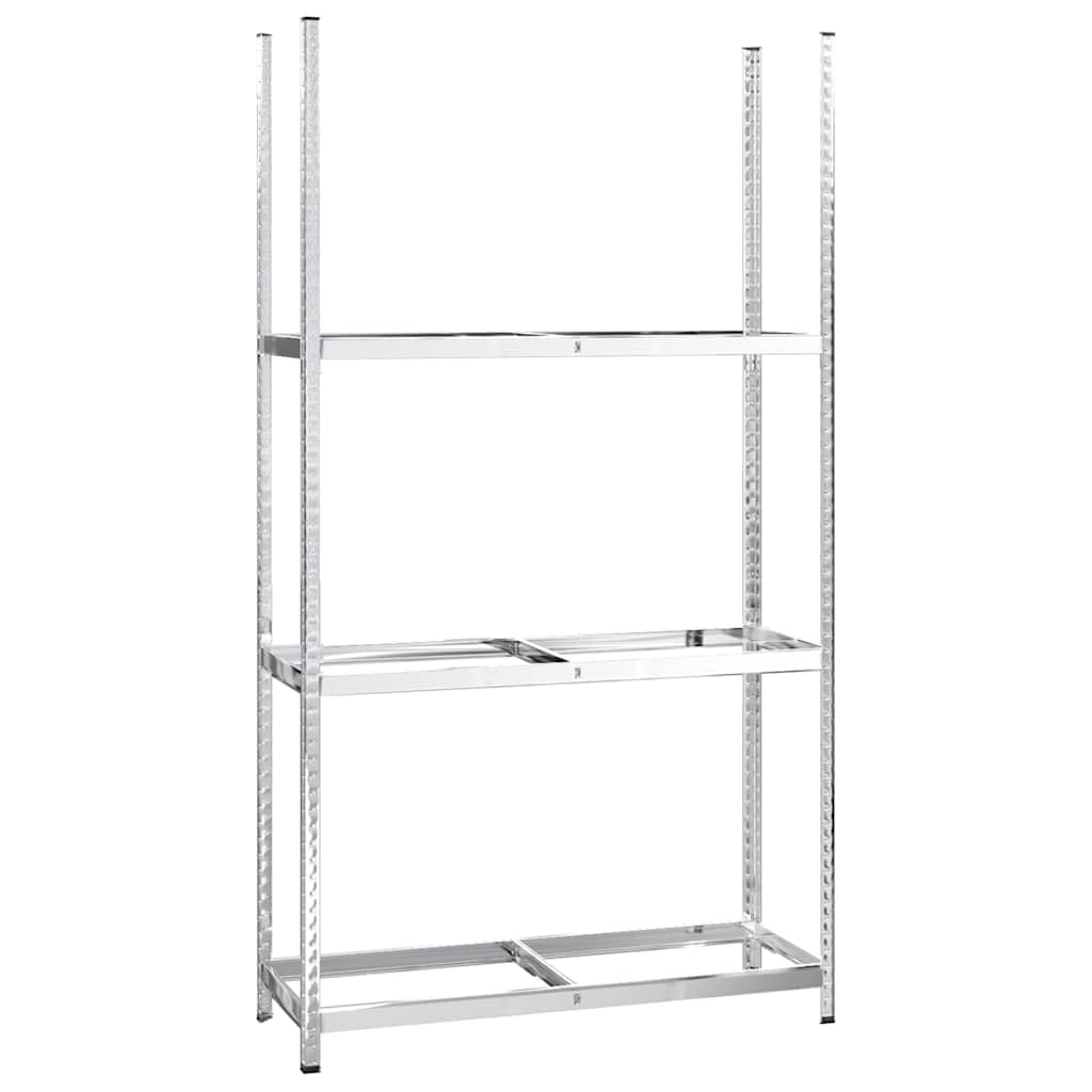 Regały na opony z 3 półkami, zestaw 4 szt., srebrne, 110 x 40 x 200 cm, stal ocynkowana, 1,1 mm, nośność 795 kg, 12 opon, z regulacją wysokości, do garażu i warsztatu