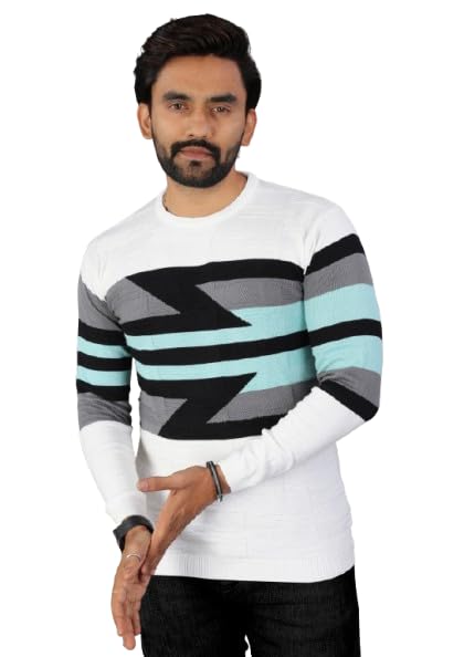 zetpex Man & Women's Designer Color Block Knitted Sweater | High Neck Casual Winter Pullover | Trendy Oversized Woolen Jumper-picture-26
