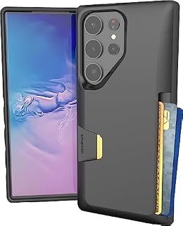 Smartish® Galaxy S23 Ultra Wallet Case - Wallet Slayer Vol. 1 [Slim + Protective] Grip Credit Card Holder - Drop Tested Hidden Card Slot Cover for Samsung Galaxy S23 Ultra - Black Tie Affair