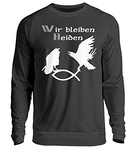 Pull unisexe Hugin & Munin noir Large pour style décontracté