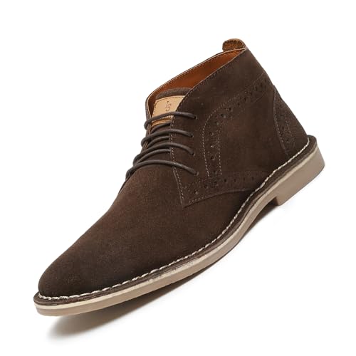 Image of LOUIS STITCH Chukka Boots for Men| Suede Leather Boots for Men| High Ankle Casual Boot | Casual Office & Trekking Shoes | Hiking Boots for Men | Stitch Down Desert Boots | Brown [LSSDSUCKBGBB ]