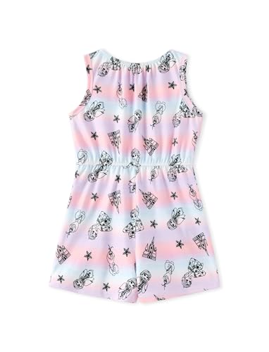 Image of Disney Princess Frozen Minnie Mouse Stitch Girls Romper With Pocket Sleeveless Jumpsuit One Piece Outfit For Toddlers & Kids
