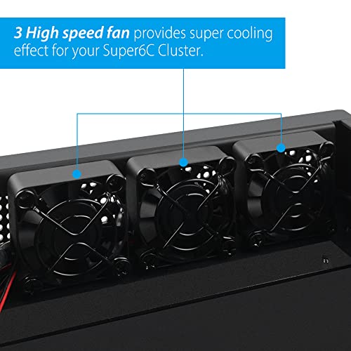 Kit de gabinete ITX GeeekPi con ventilador para DeskPi Super6C miniatura 4