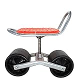 JTYX Carro Jardinería Rolling Scooter, Asiento Trabajo Agrícola, Giro 360 ​​Grados, Altura Ajustable, Ejes Sólidos, Movimiento Flexible