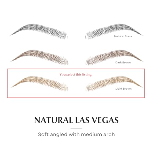 Bliss and Beyond USA | Waterproof Eyebrow Tattoo Stickers. A real hair stroke look. Hair replacement without surgery. Solution for hair loss. Bushy Tinted eyebrow tattoos. (New Las Vegas, Light Brown)