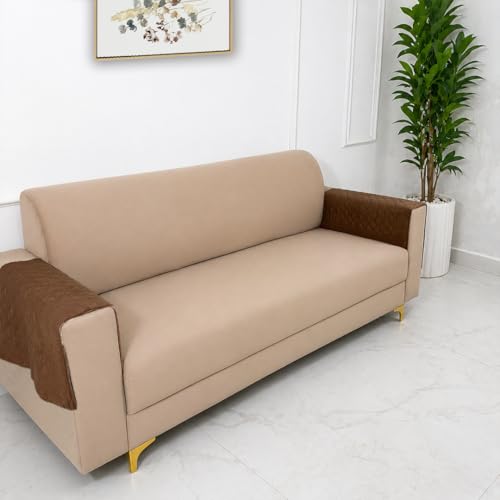 Image of Homerz Premium Petal Charm Sofa Cover | Embossed Floral Pattern | Soft Touch, Anti-Dust & Easy Wash Fabric Cloth, Washable and Durable (Rust, 2 Pc Armrest, Armrest)