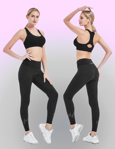 INBIKE Calças de ciclismo femininas, capri de ciclismo acolchoada 3D de cintura alta, meia-calça res