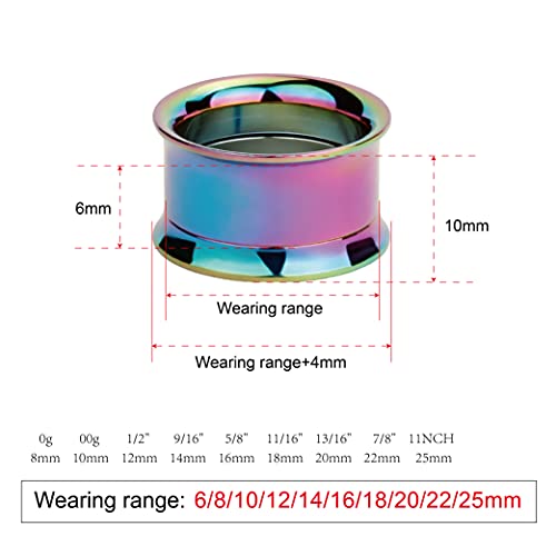 TBOSEN Set of 12 pcs Stainless Steel Ear Plugs Large Double Flare Alloy Gauges Stretching Screw Fit Tunnels Gauge 2g - 1 inch3