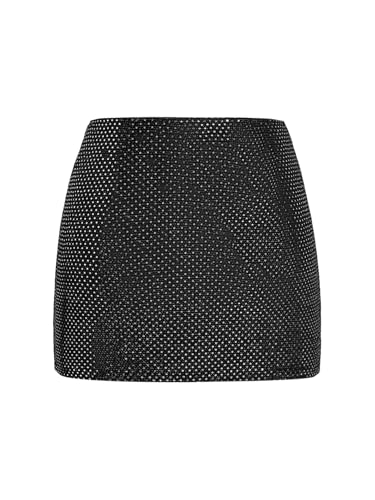 MakeMeChic Women's Sequin Mini Skirts Sparkly Glitter Low Waisted Y2k Party Skirt2