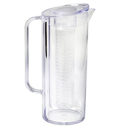 TableCraft PP322FIN Infusion Beverage Pitcher, 2 qt., with lid, dishwasher safe, SAN plastic, clear, BPA free image 4