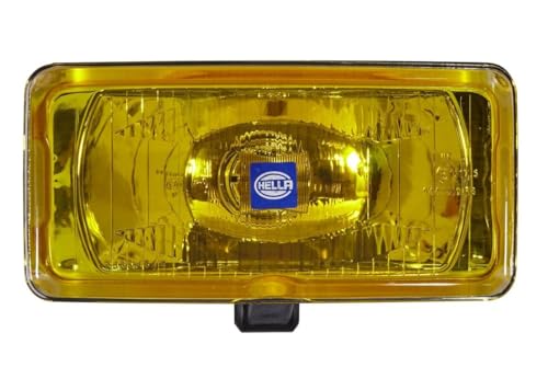HELLA 1FD 005 700-431 Halogen-Fernscheinwerfer - Comet 550 - 12V - rechteckig - geschraubt - gemusterte Streuscheibe - Lichtscheibenfarbe: gelb - rechts/links