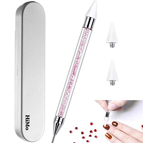 Nail Rhinestone Picker Dotting Tool with Extra 2 Wax Head, Dual-ended DIY Nail
