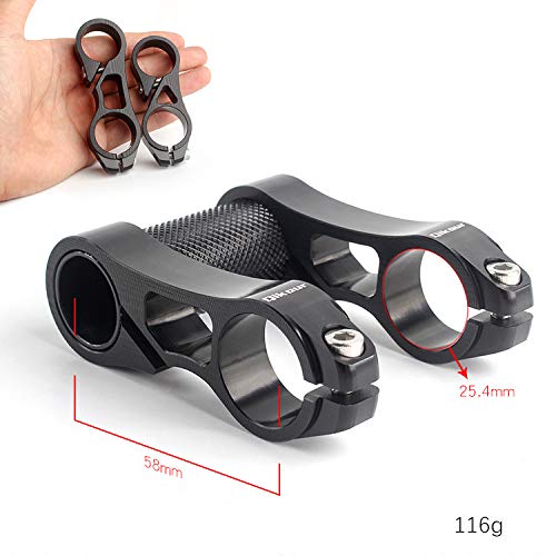 Qikour Folding Bike Stem Adjustable Double Stem 1" Handlebar Riser Adapter 25.4Mm Handlebar Stem (Black, S96-25.4X58Mm) #TOP6