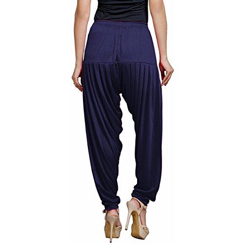 Women's Cotton Spandex Patiala Pants – Stretchable Ethnic Bottom Wear with Pleats for Casual & Traditional Outfits (Navy)3