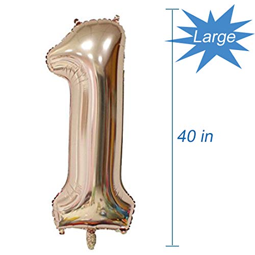 Image of Rose Gold Number 1 Balloon, 40 Inch