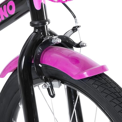 Image of KEANO Zinnia 14 16 20 Inch Kids Bike for Girls Ages 3-10 Years, Girls' Bikes with Training Wheels, Streamers, Basket and Doll Seat, Children Bicycles