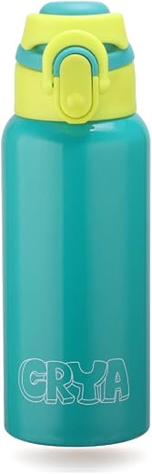 CRYA Zenith 600ML Stainless Steel Water Bottle for Hot and Cold Beverages for Upto 24 Hours, BPA Free and Leakproof Thermo...