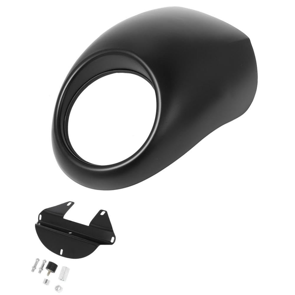 Motorcycle Headlight Head Light Fairing Cover Front Fork Mount Kit Compatible With FX Sportster XL 1200 883 Iron 1973-Up(Matte black)