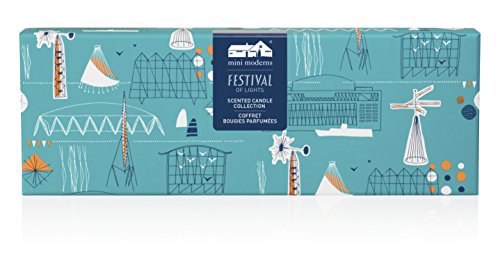 Mini Moderns Festival Mini Candle Set, Multi-Colour, 5.5 x 5.5 x 6.6 cm