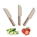 TDGBIH 3 PCS Wooden Kids Safe Cutting Knife, Children's Kitchen Tools for Cooking, Veggies, Fruits, Salad, Cake (For 2-10 Years Old)