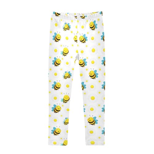 Girls Leggings Size 4T Bee Floral Breathable Stretchy Tights Girl Yoga Pants for Gymnastics Dance