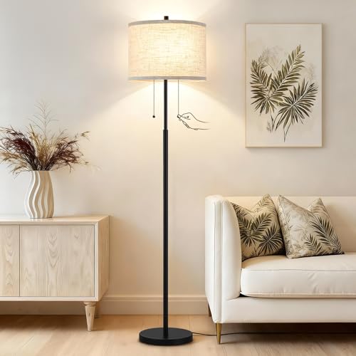 Luvkczc Floor Lamp, 60" Standing Lamp Tall Lamp with Fabric