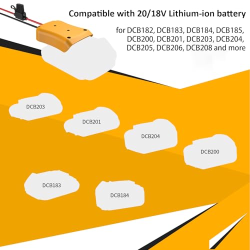Image of Kzreect for Power Wheel Battery Adapter Compatible with Dewalt 20V Battery | Connector Compatible with Fisher Price 12V Cars, 12AWG Wire, 40A Fuse Holder, Screw & Drywall Anchors, Easy to Secure