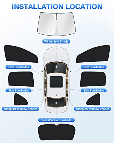 Image of Canvcle Window Shades for Honda CRV 2017-2022 CR-V Accessories Windshield Sun Shade Side Rear Window Cover Sunshade Sun Visor Shield Privacy Protection for Camping Keep Vehicle Cool Black 8PCS